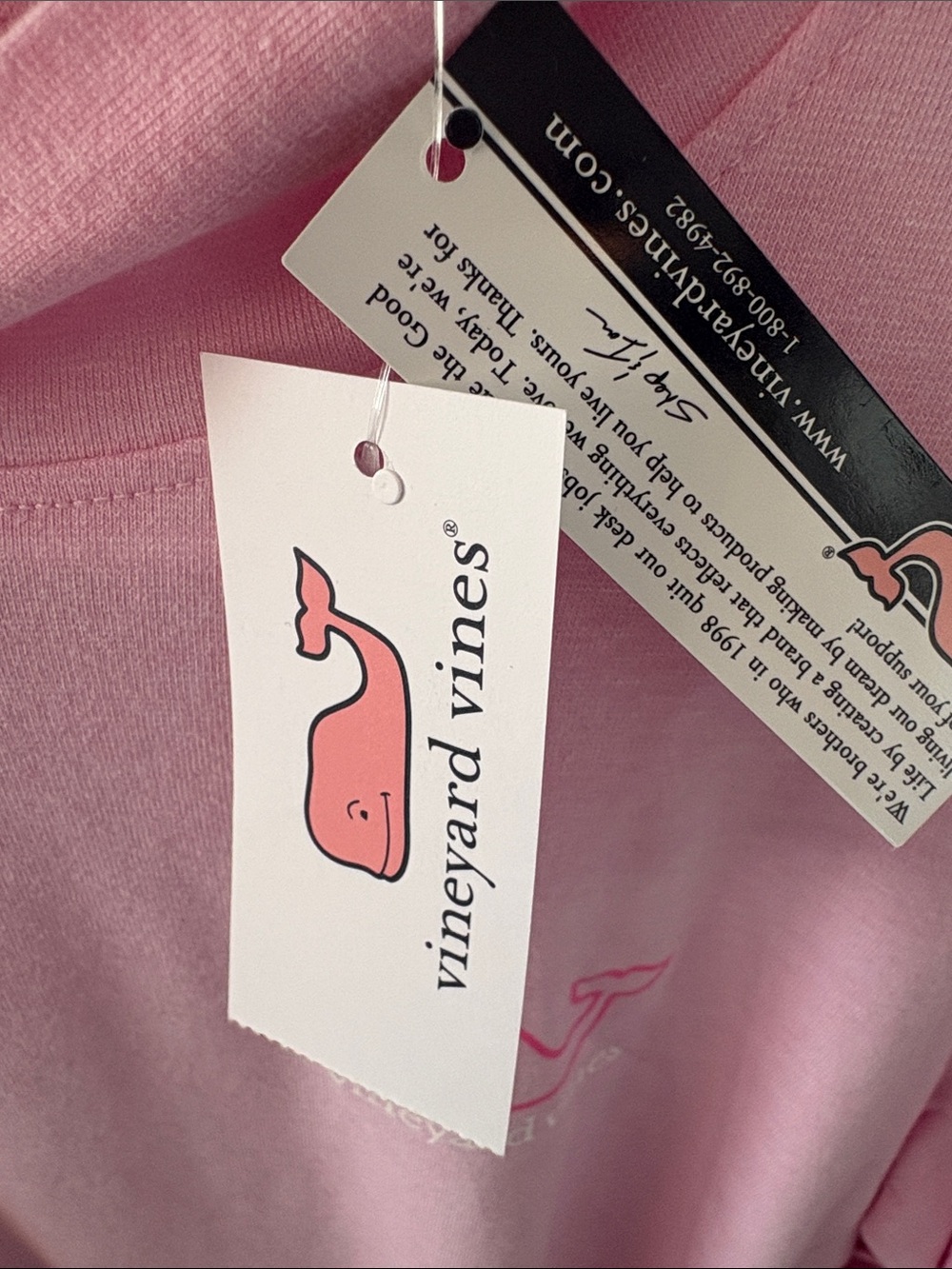 Vineyard Vines Light Pink Long Sleeve Tee with Whale Logo - Picture 8 of 8